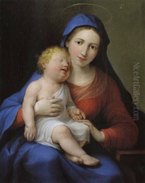 Madonna Mit Schlafendem Kind Oil Painting by Anton Raphael Mengs