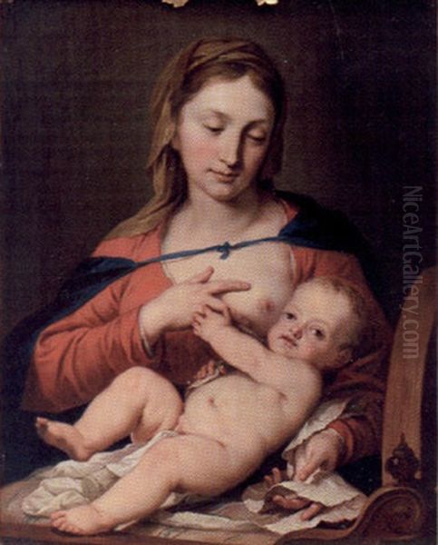 Madonna Med Barnet Oil Painting by Anton Raphael Mengs