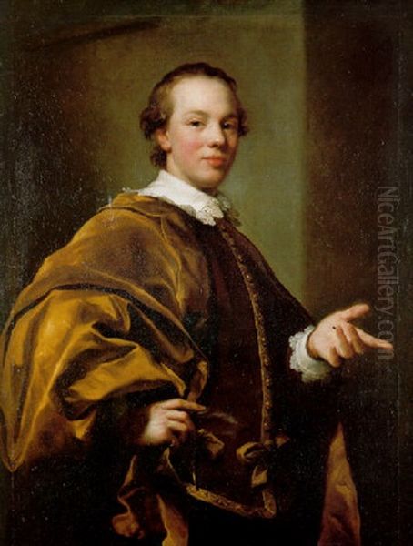 Portrait Of John 7th Earl Of Galloway In Van Dyck Costume Oil Painting by Anton Raphael Mengs