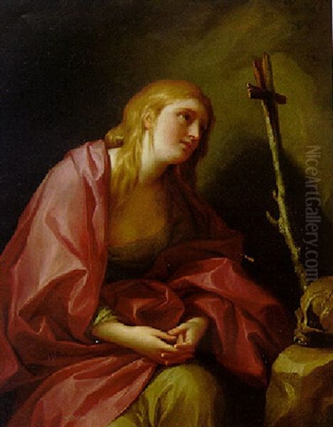 The Penitent Magdalen With A Cross Oil Painting by Anton Raphael Mengs