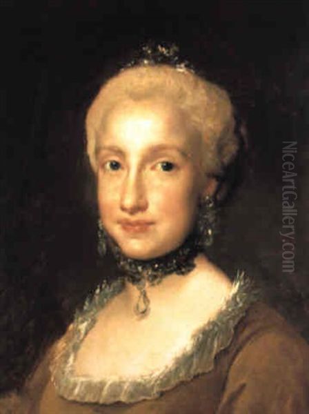 Portrait Of The Infanta Maria Ludovica De Borbon Oil Painting by Anton Raphael Mengs