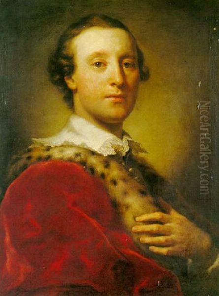 Portrait Of Robert Sutton Aged 27 Oil Painting by Anton Raphael Mengs