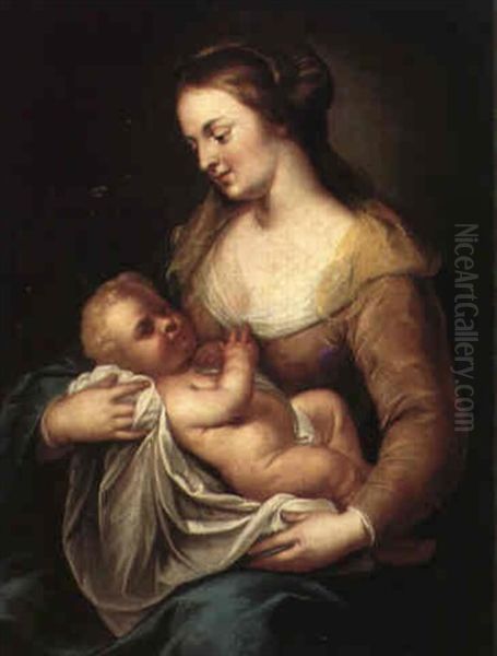 Maria Med Jesusbarnet Oil Painting by Anton Raphael Mengs