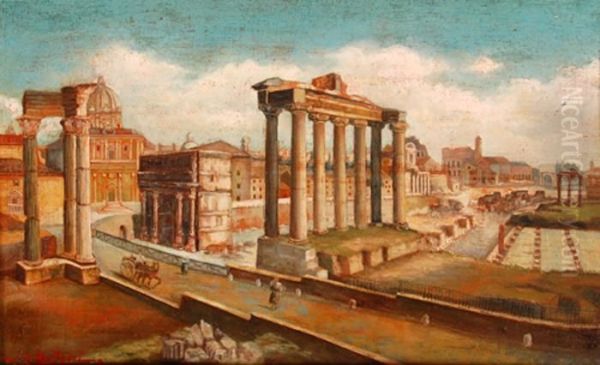 Veduta Del Foro Romano Oil Painting by Massimiliano Bertozzi