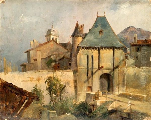 Vue D'une Entree De Ville Oil Painting by Barthelemy Menn