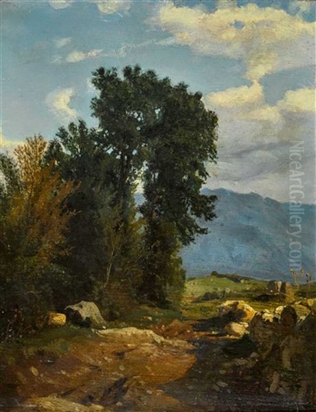 Felsige Landschaft In Den Voralpen (baumgruppe) by Barthelemy Menn