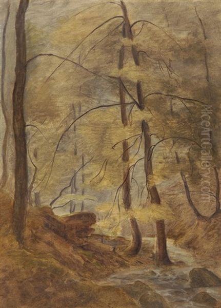 Waldlandschaft Mit Bach Oil Painting by Barthelemy Menn