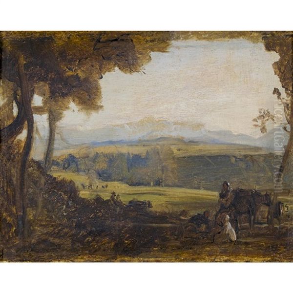 Landschaft Mit Rastender Bauernfamilie Oil Painting by Barthelemy Menn