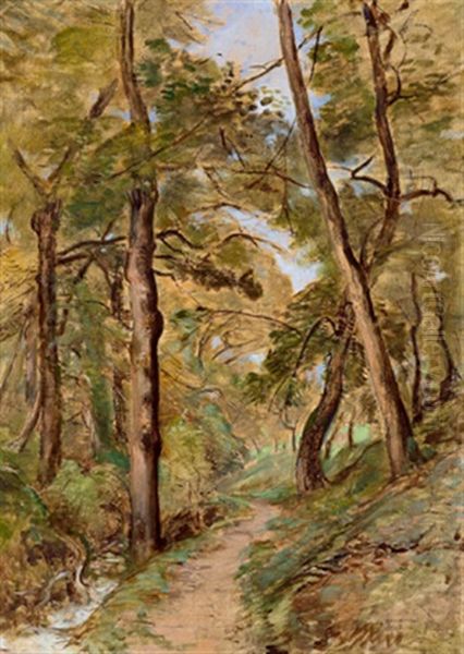 Waldweg Oil Painting by Barthelemy Menn