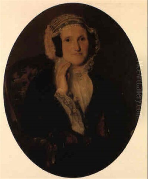 Portrait De Madame Darier by Barthelemy Menn