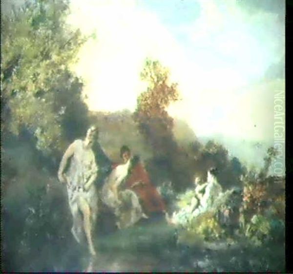 Nymphen Beim Bade Oil Painting by Barthelemy Menn