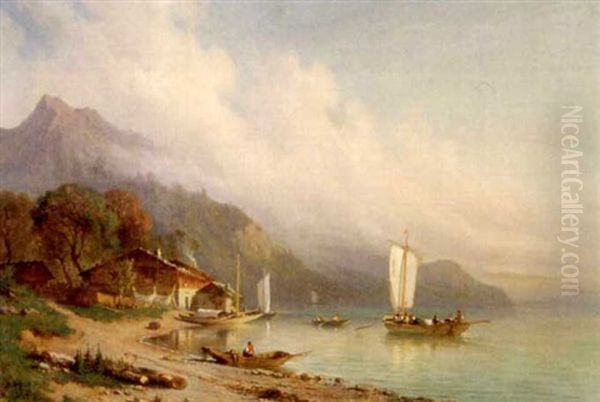 Am Ufer Des Vierwaldstattersees by Louis Mennet