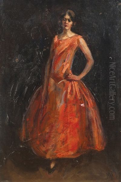 Portrait Of A Young Debutante Oil Painting by Mortimer Luddington Menpes