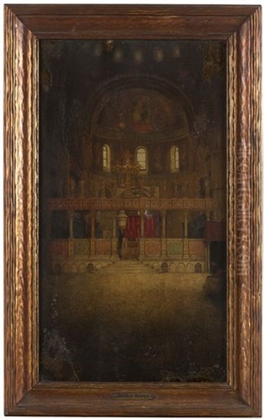 Cathedral Interior Oil Painting by Mortimer Luddington Menpes