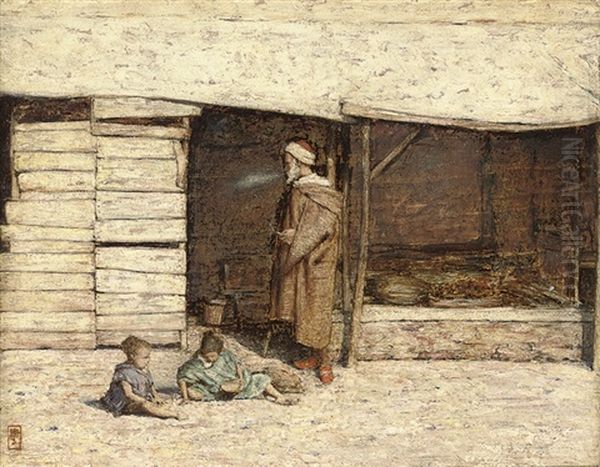 A Stall At Tangiers Oil Painting by Mortimer Luddington Menpes