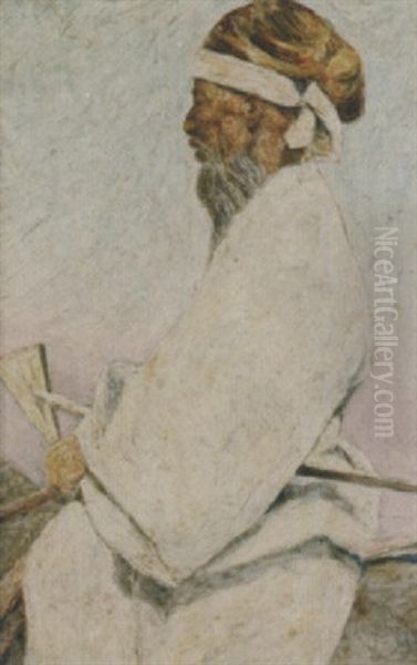 A Shinto Priest On Horseback Oil Painting by Mortimer Luddington Menpes