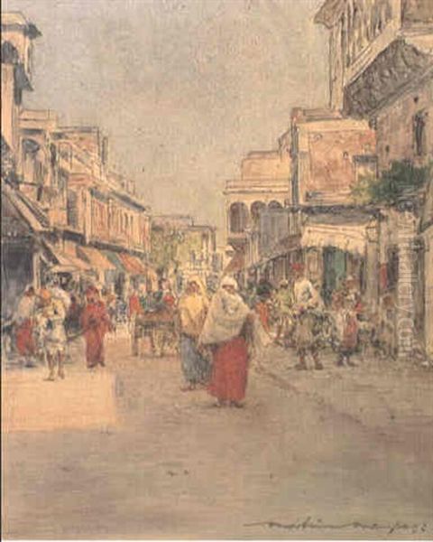 Far Eastern Street Scenes Oil Painting by Mortimer Luddington Menpes