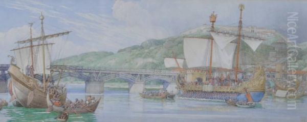 The Visit Of Emperor Hadrian To Newcastle by Robert John Scott Bertram