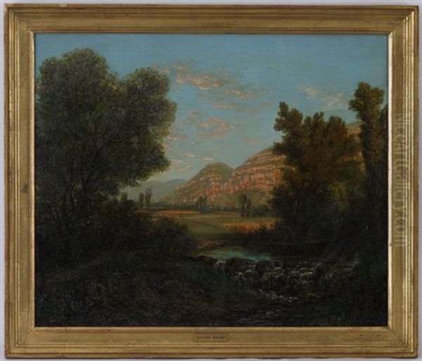 Le Saleve Oil Painting by Edouard (John) Menta