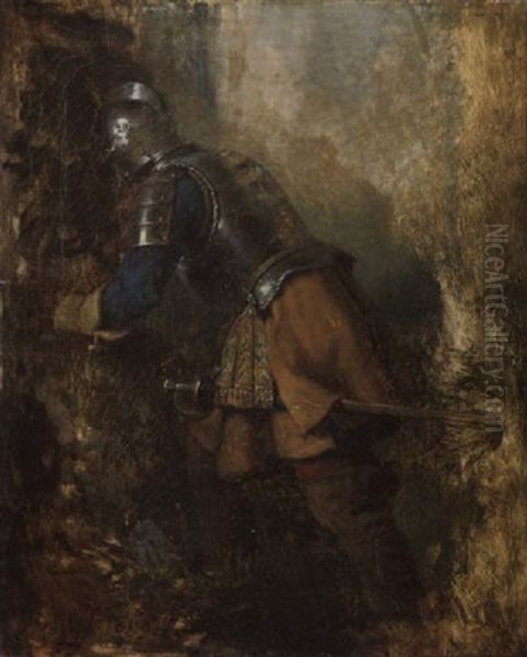 Ein Gerusteter Mann Oil Painting by Adolph von Menzel