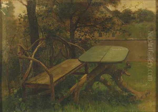 Gartenbank Oil Painting by Wilhelm Menzler