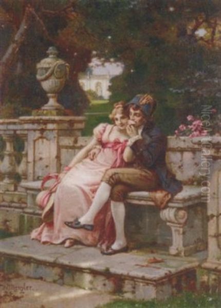 The Lovers' Tryst Oil Painting by Wilhelm Menzler