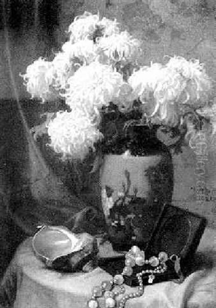 Stilleben Mit Chrysanthemenstraus Oil Painting by Wilhelm Menzler