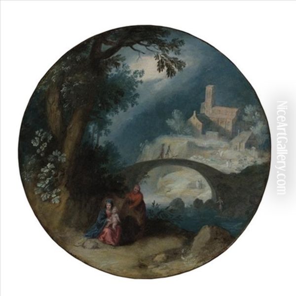 Rest On The Flight Into Egypt Oil Painting by Pietro Mera