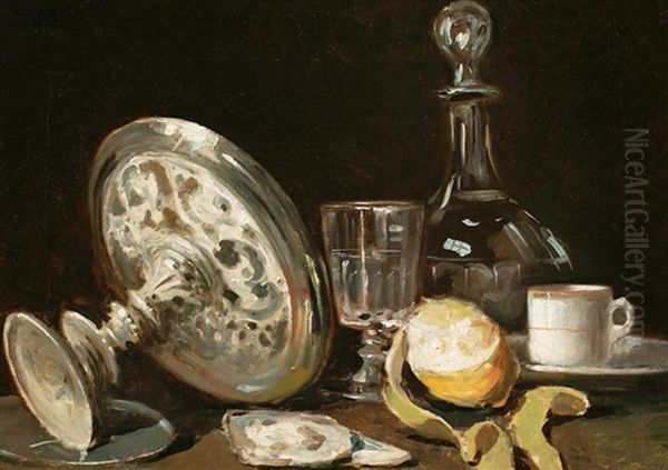 Bodegon Oil Painting by Benito Mercade y Fabregas