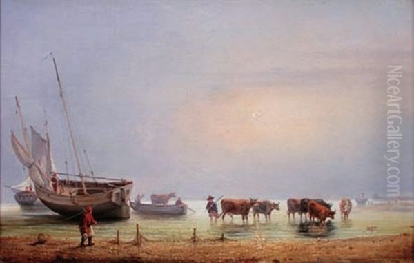 Vue Des Cotes De Bretagne Oil Painting by Frederic Bourgeois de, Baron Mercey