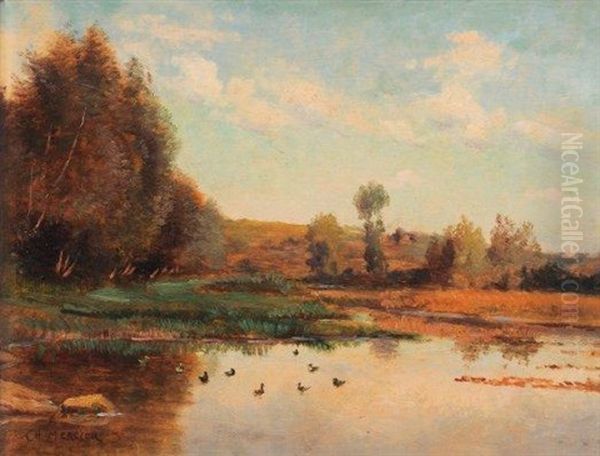 Bords De Marne A La Varenne Oil Painting by Charles Mercier