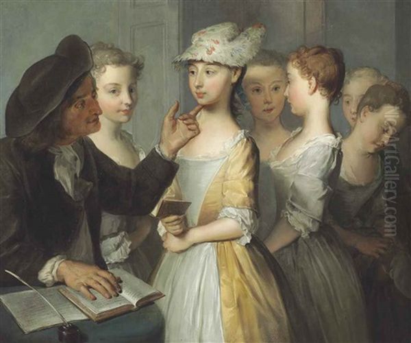 A School For Girls Oil Painting by Philip Mercier