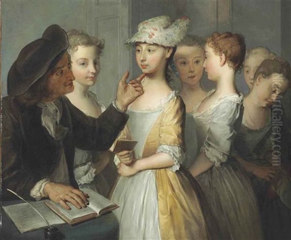 A School For Girls Oil Painting by Philip Mercier