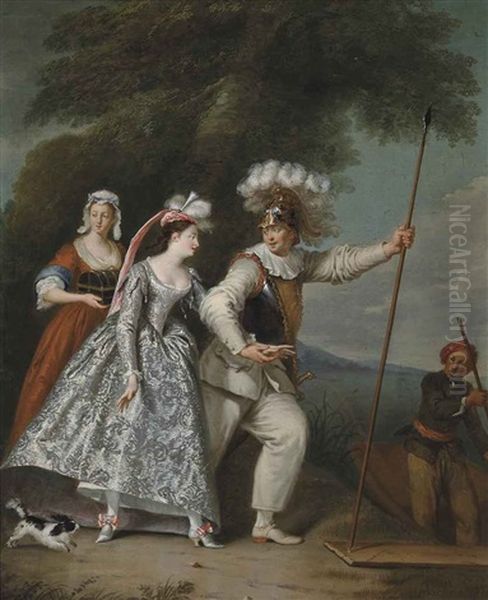 The Abduction Of Helen Oil Painting by Philip Mercier