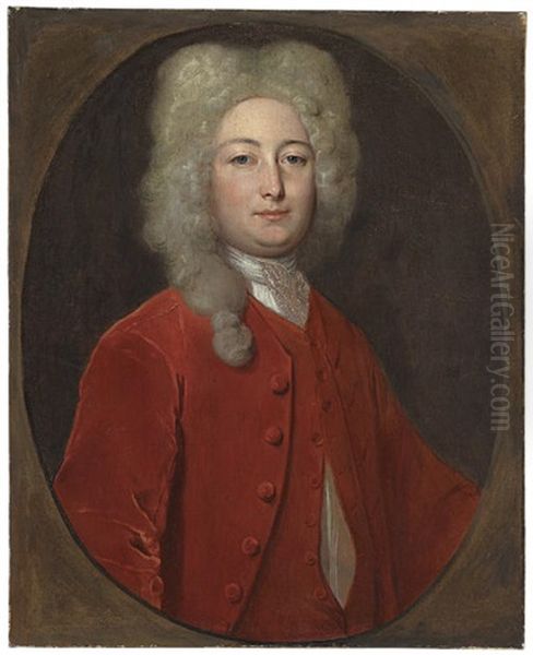 Portrait Of A Gentleman In A Red Coat Oil Painting by Philip Mercier