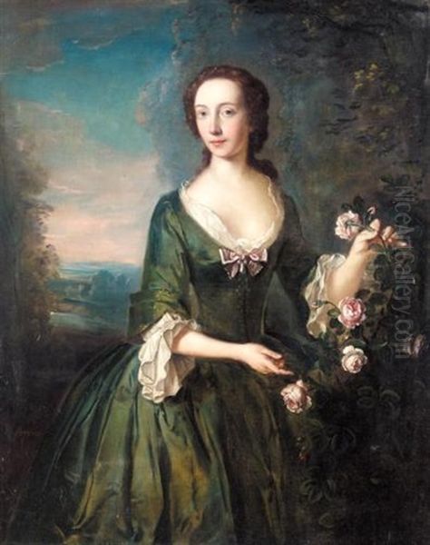 Portrait Of Mrs. Hamilton Gordon Of Newhall by Philip Mercier