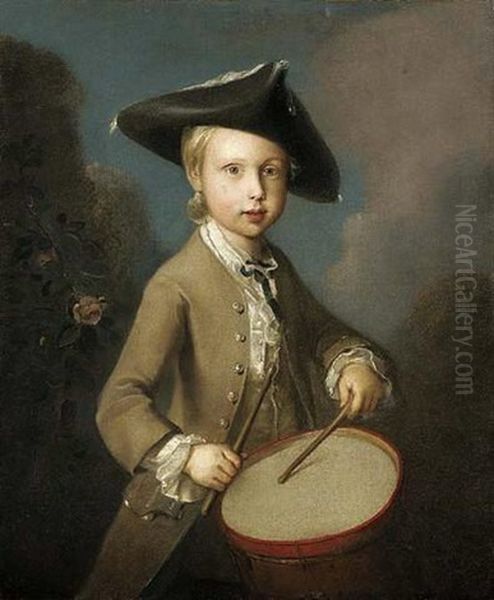 A Young Drummer Boy Oil Painting by Philip Mercier