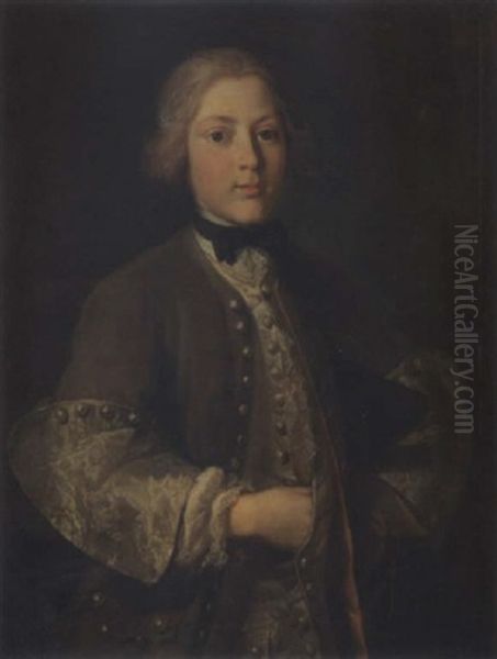 Portrait De Jeune Homme Au Tricorne Oil Painting by Philip Mercier