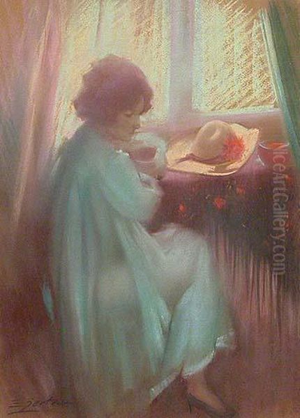 Mujer En Interior Oil Painting by Eugene Bertrand