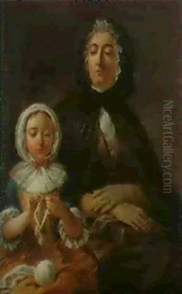 Jeune Mere Et Son Enfant Oil Painting by Philip Mercier