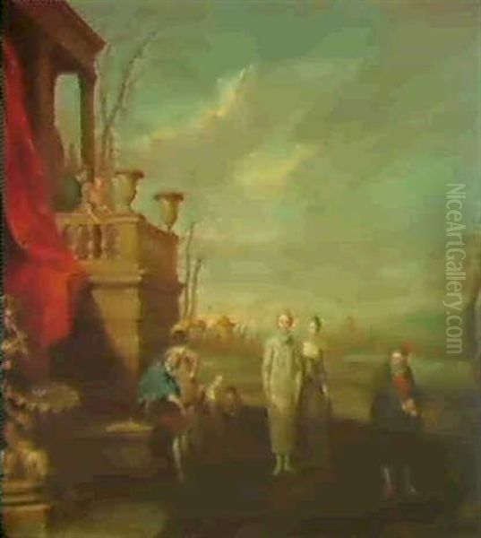 Comedie Italienne Oil Painting by Philip Mercier