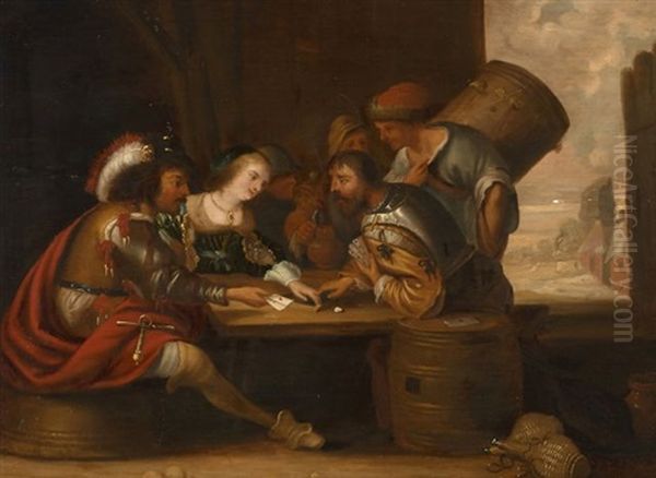 Joueurs De Cartes Oil Painting by Jacob Frans van der Merck