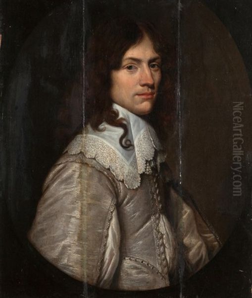 Portrait D'homme A L'habit Gris Oil Painting by Jacob Frans van der Merck