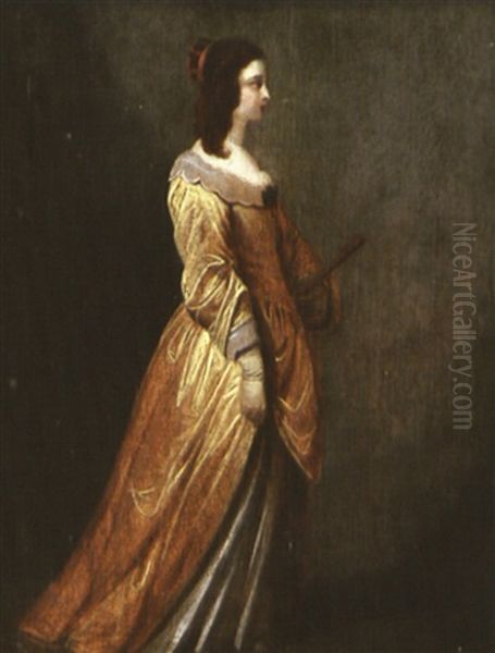 Portrait De Jeune Femme En Pied Oil Painting by Jacob Frans van der Merck