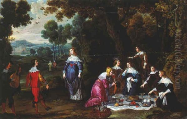 Le Dejeuner Champetre Oil Painting by Jacob Frans van der Merck