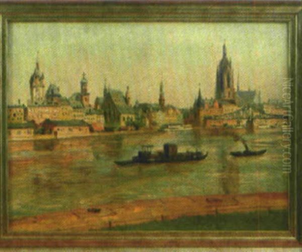 Historische Ansicht Der Stadt Frankfurt Am Main Oil Painting by Karl Mergell