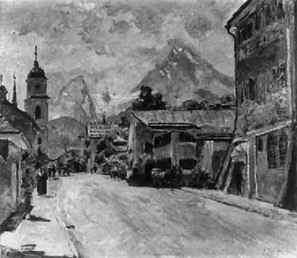 Berchtesgaden Mit Watzmann Oil Painting by Karl Mergell