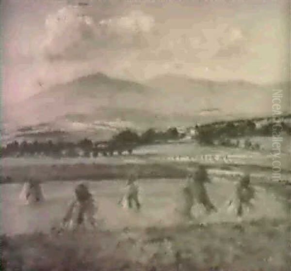 Taunuslandschaft Mit Blick Auf Altkonig Und Feldberg Oil Painting by Karl Mergell