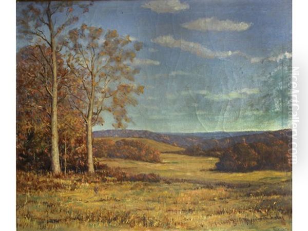 Autumn Landscape Oil Painting by Isaac Watt Meridith