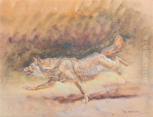 Loup Oil Painting by Edouard Paul Merite